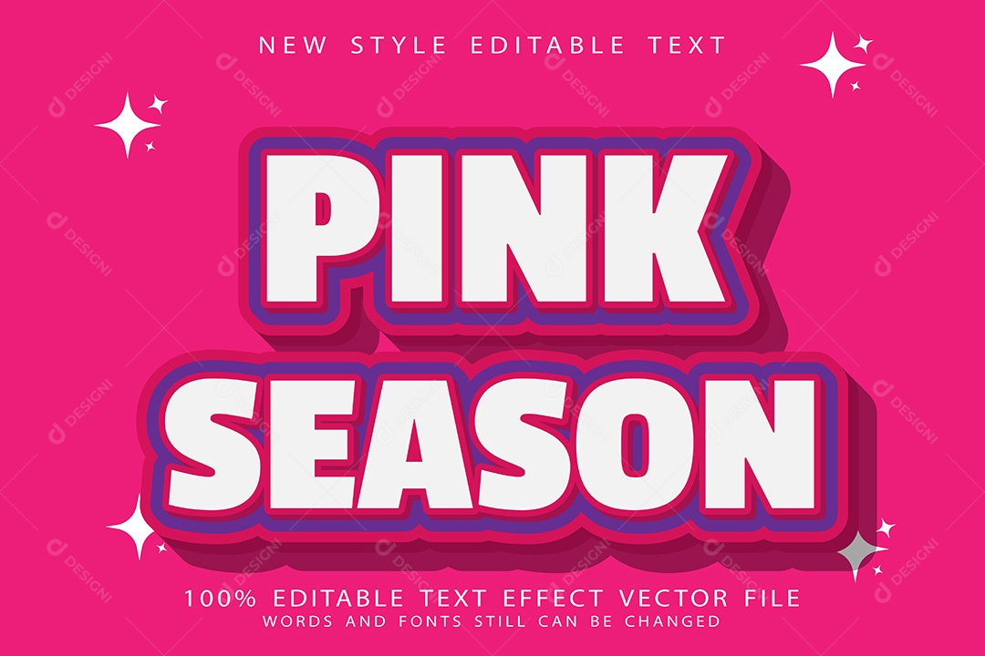 Efeito de Texto Estação Rosa Vetor EPS Editável