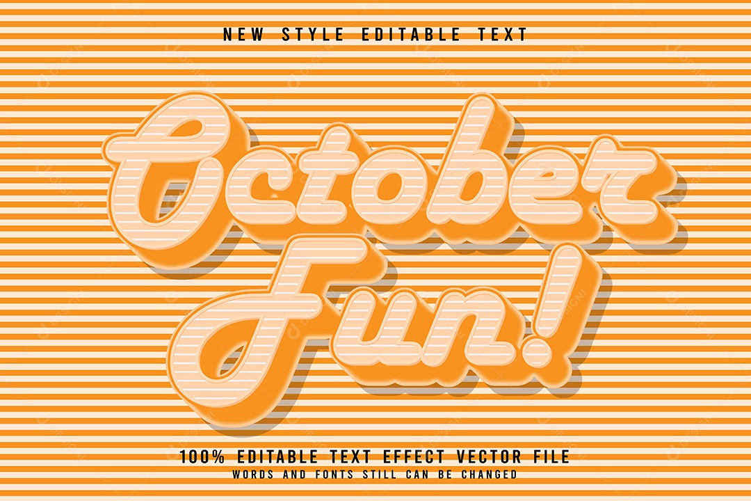 Efeito de Texto Diversão de Outubro Vetor EPS Editável