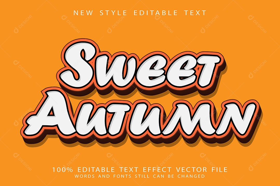 Efeito de Texto Doce Outono  Vetor EPS Editável