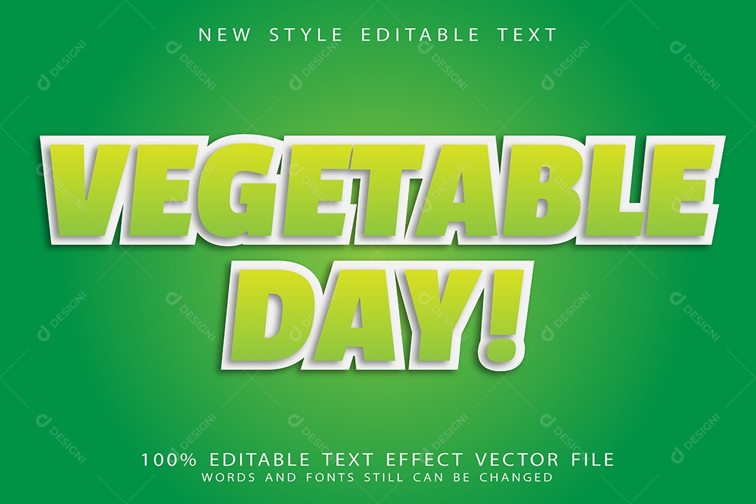 Efeito de Texto Dia Vegetal Vetor EPS Editável
