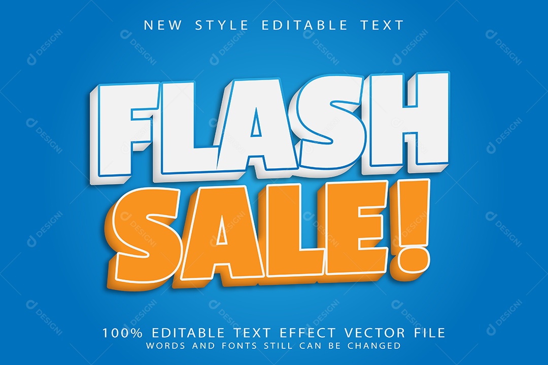 Efeito de Texto Venda Relâmpago Vetor EPS Editável