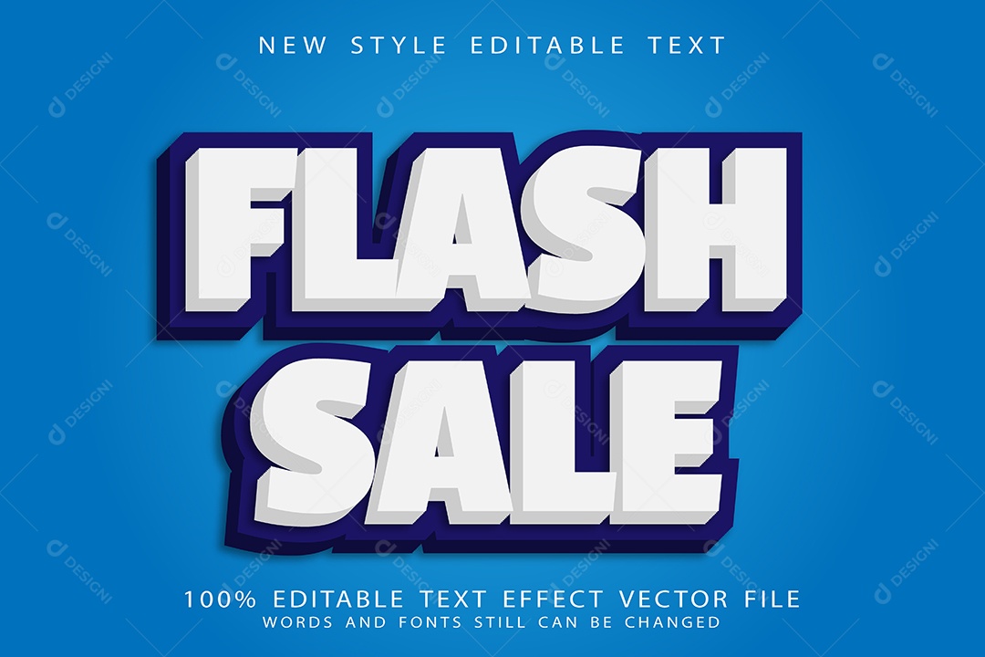 Efeito de Texto Venda Relâmpago Vetor EPS Editável