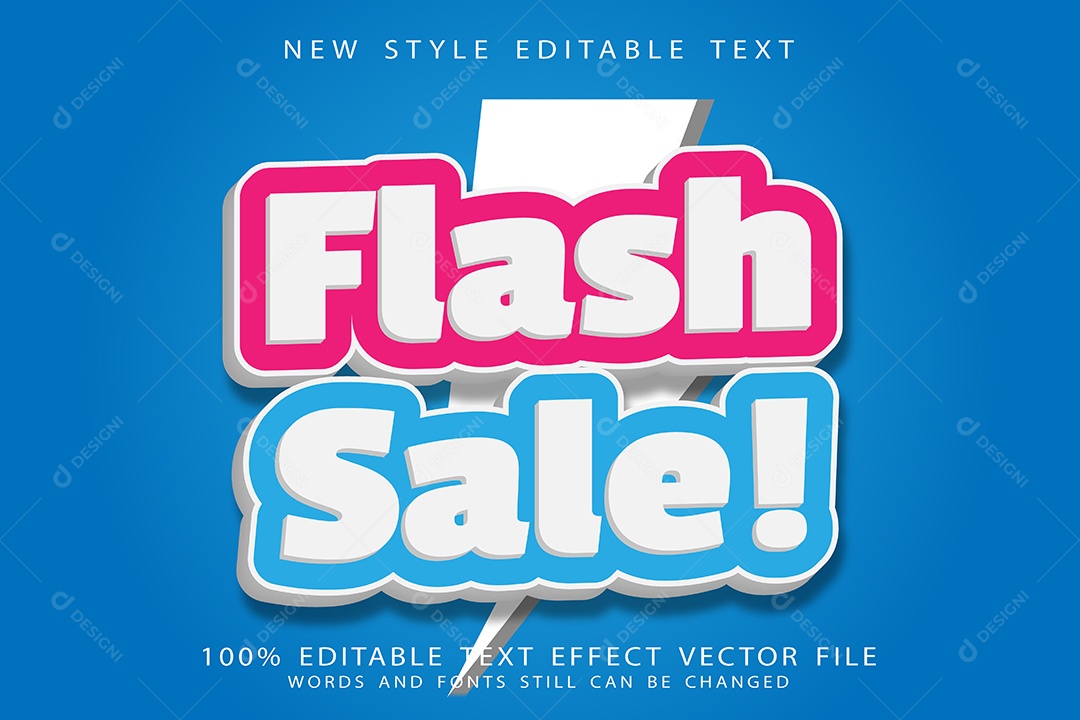 Efeito de Texto Venda Relâmpago Vetor EPS Editável