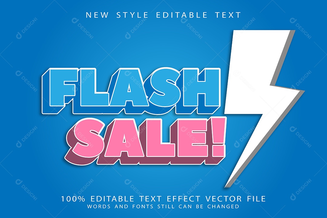 Efeito de Texto Venda Relâmpago Vetor EPS Editável