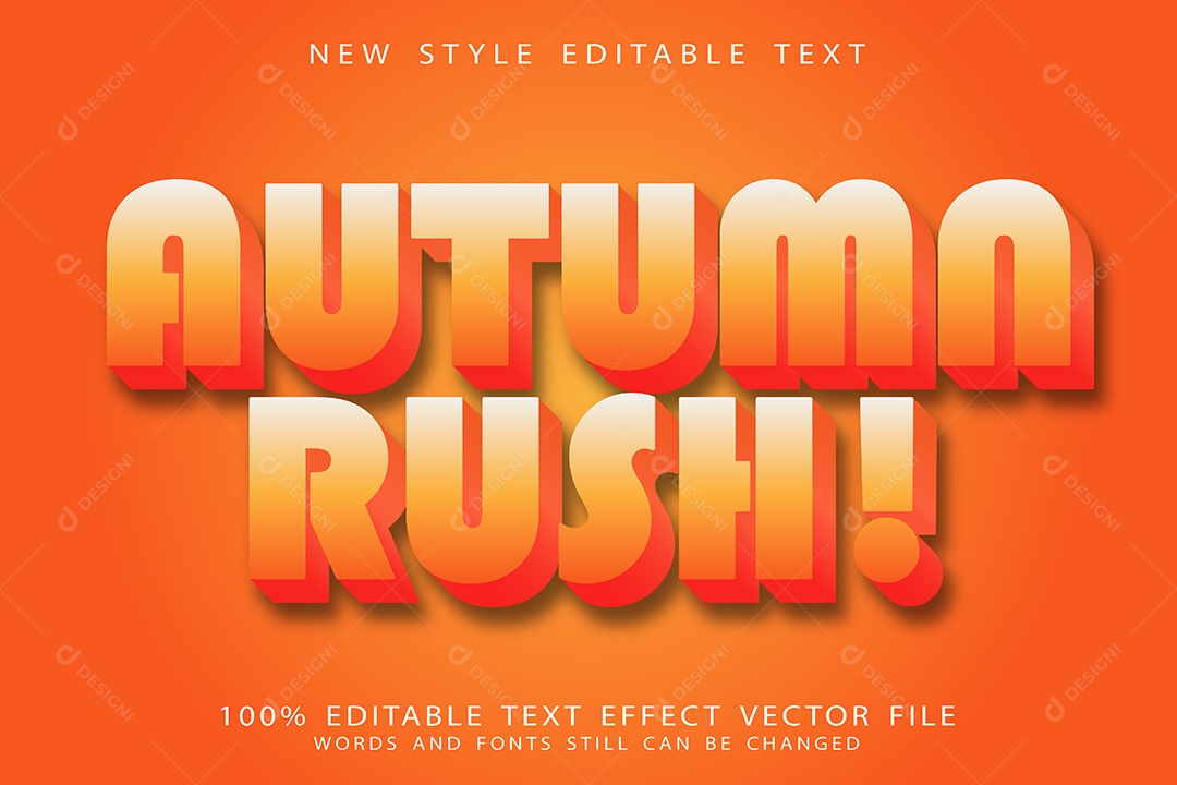 Efeito de Texto Corrida de Outono Vetor EPS Editável