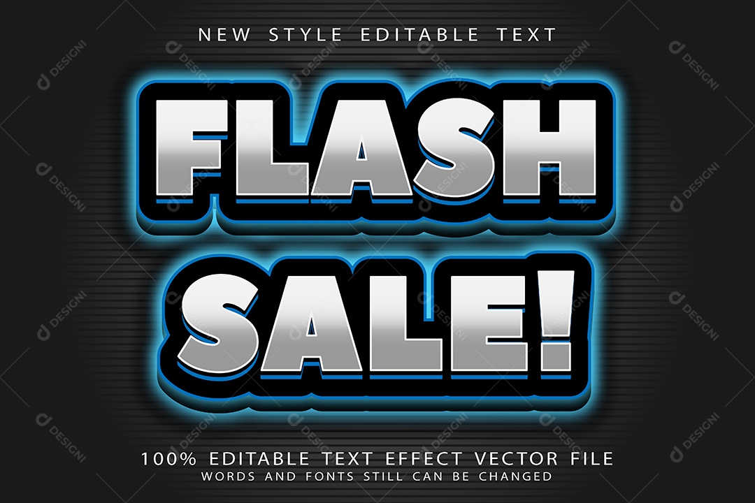 Efeito de Texto Venda Relâmpago Vetor EPS Editável