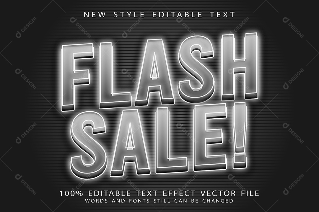 Efeito de Texto Venda Relâmpago Vetor EPS Editável