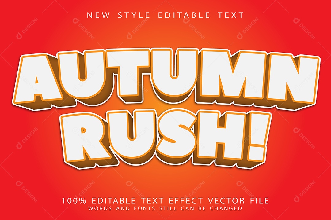 Efeito de Texto Corrida de Outono Vetor EPS Editável