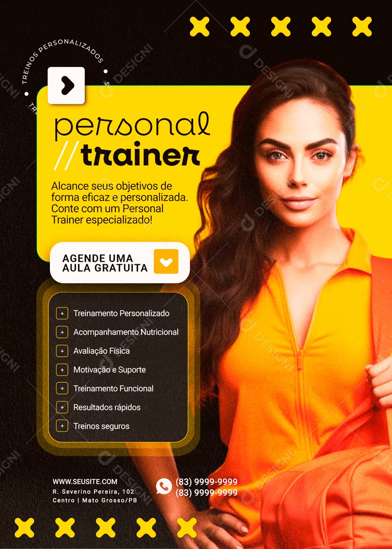 Personal Treiner Agende uma Aula Gratuita Social Media PSD Editável
