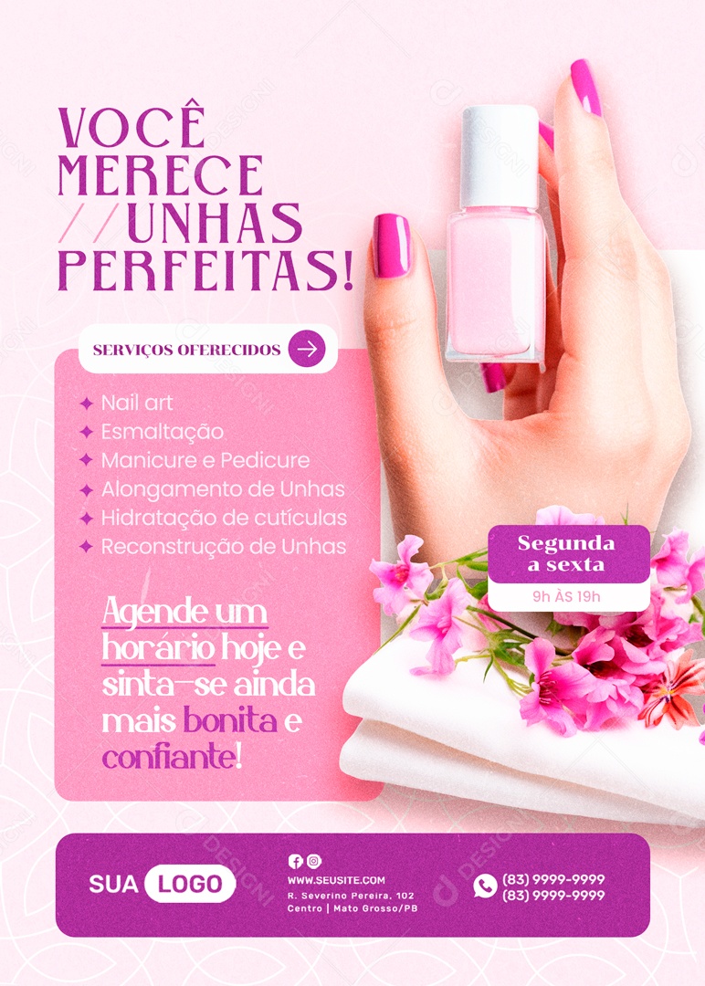 Você Merece Unhas Perfeitas Social Media PSD Editável