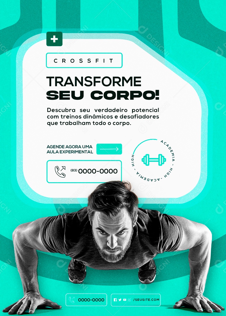 Transforme seu Corpo Academia High Social Media PSD