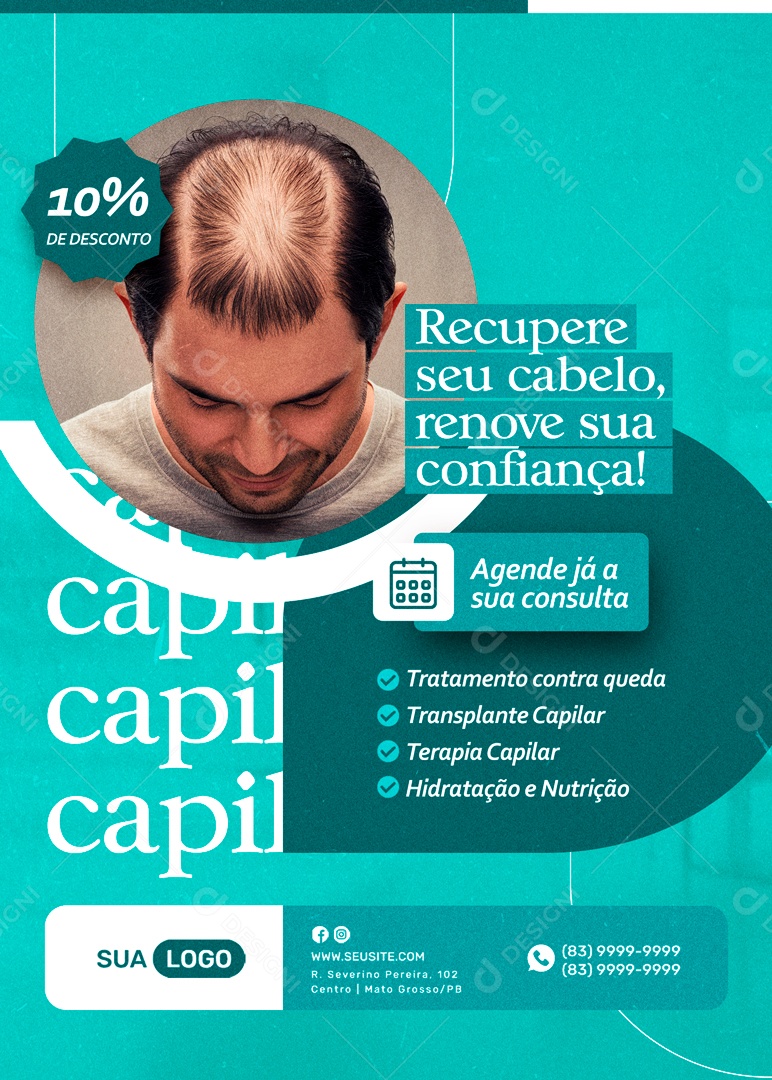 Recupere seu Cabelo Social Media PSD Editável