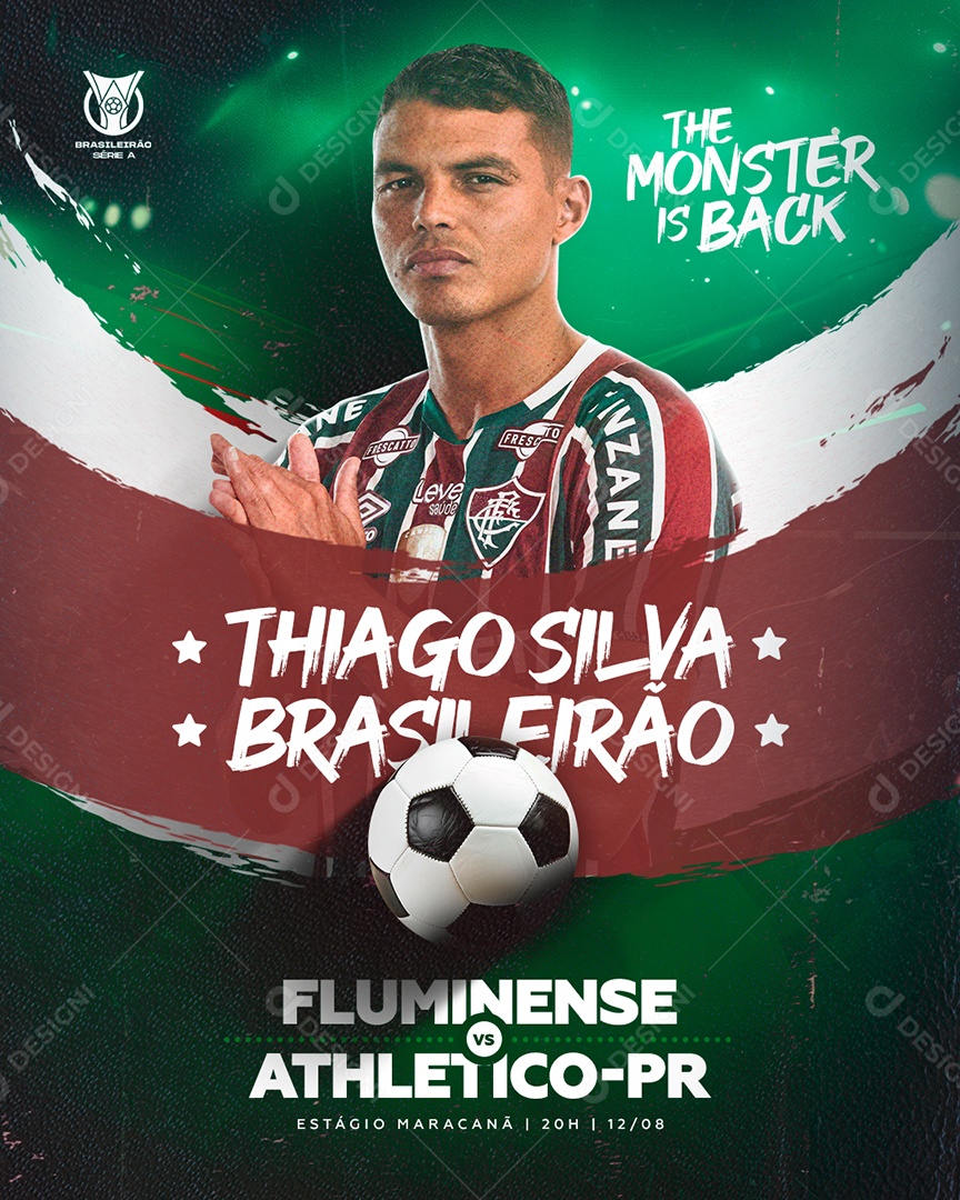 Brasileirão Série A Fluminense vs Athletico-PR Social Media PSD Editável