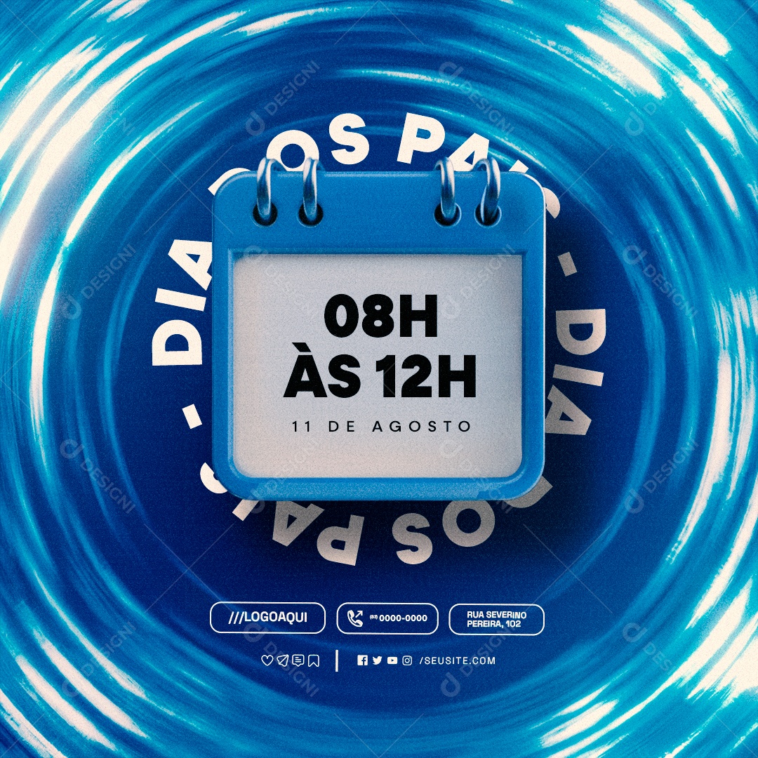 Dia dos Pais 08 H as 12 H Social Media PSD Editável