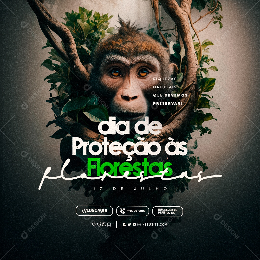 Dia da Proteção Às Florestas 17 de Julho Social Media PSD Editável