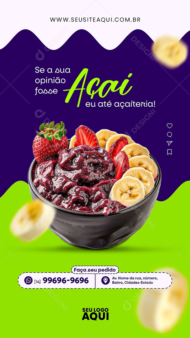 Story Açaiteria Açaí Social Media PSD Editável