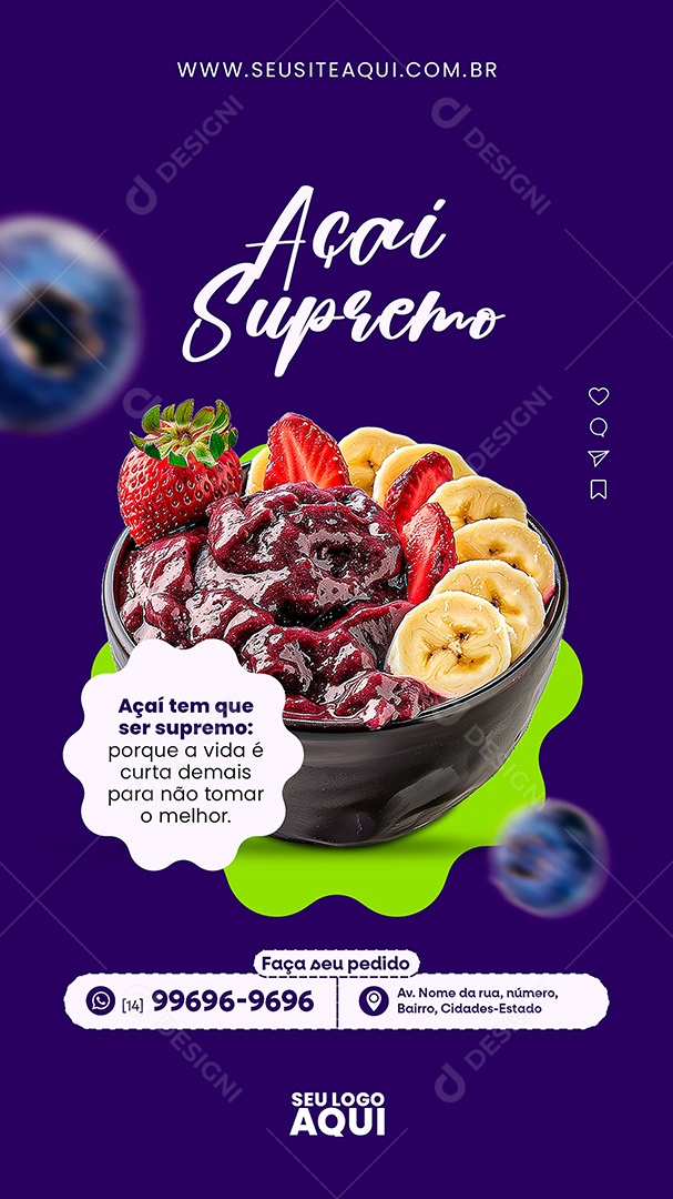 Story Açaiteria Açaí Social Media PSD Editável