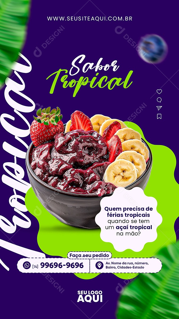 Story Açaiteria Açaí Social Media PSD Editável