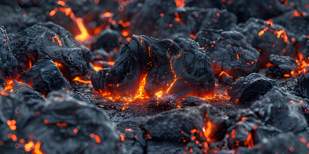 Vista superior do fundo de lava