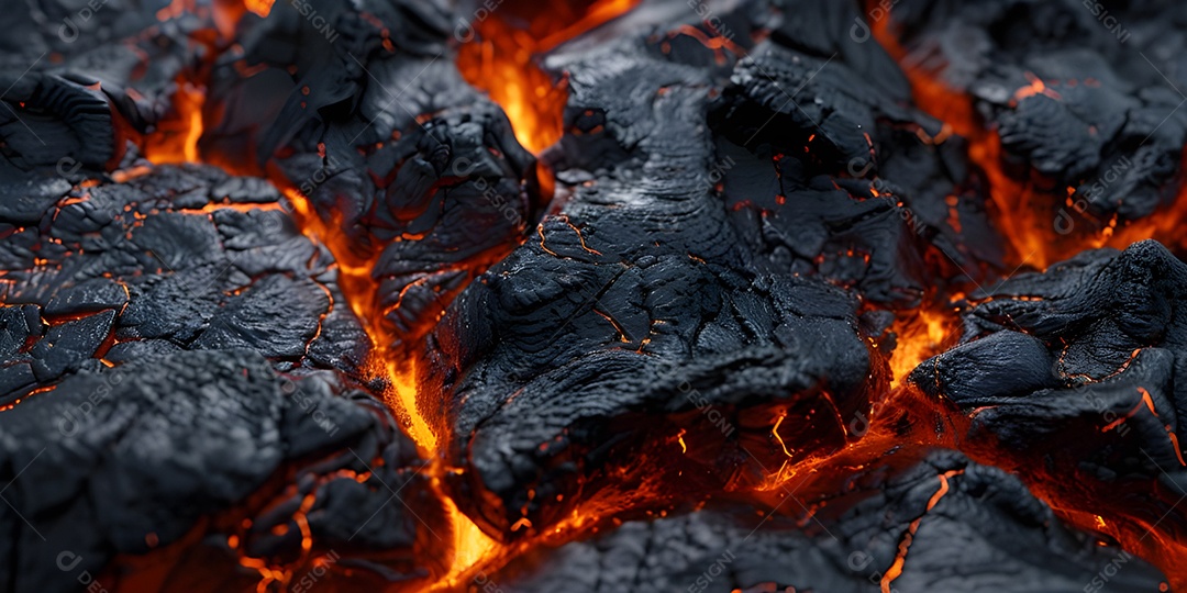 Vista superior do fundo de lava