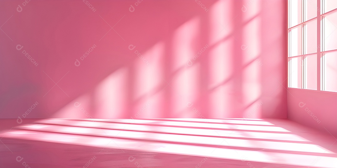 Lugar vazio sombreado em rosa para colocação de produtos