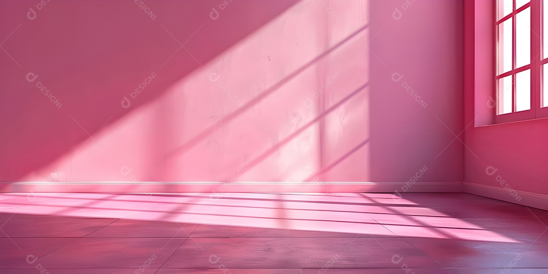 Lugar vazio sombreado em rosa para colocação de produtos