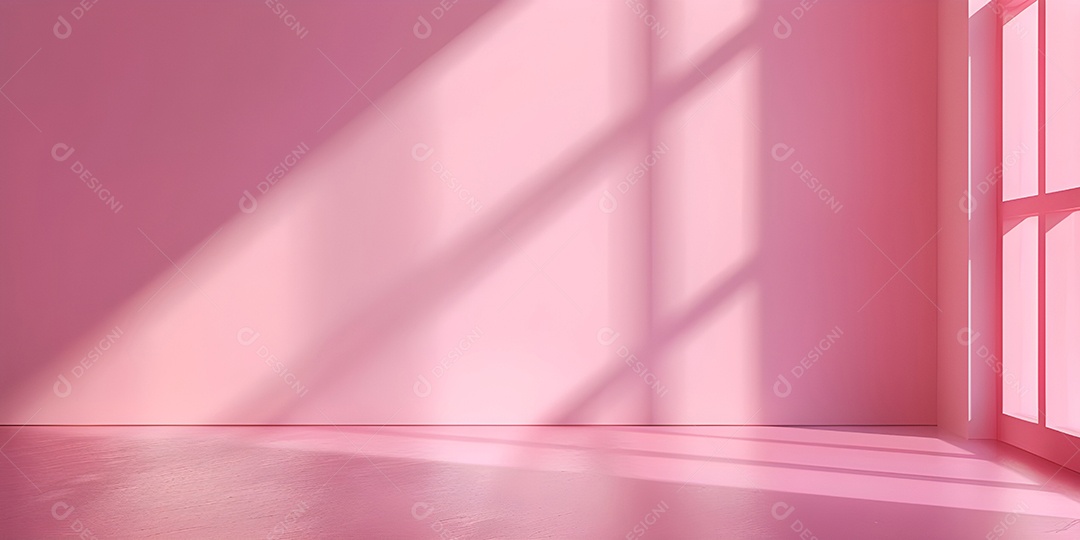 Lugar vazio sombreado em rosa para colocação de produtos