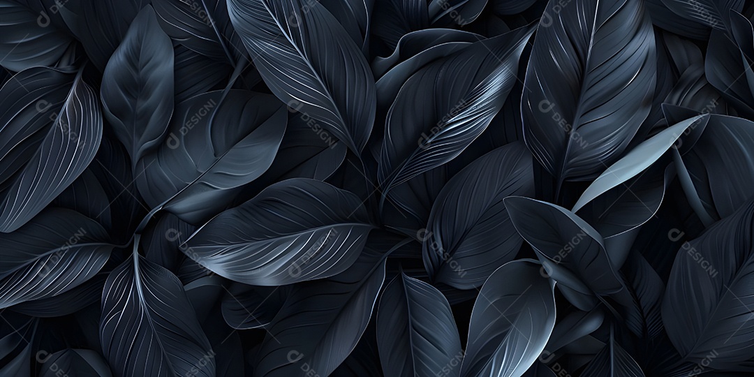 Fundo de folhas tropicais pretas