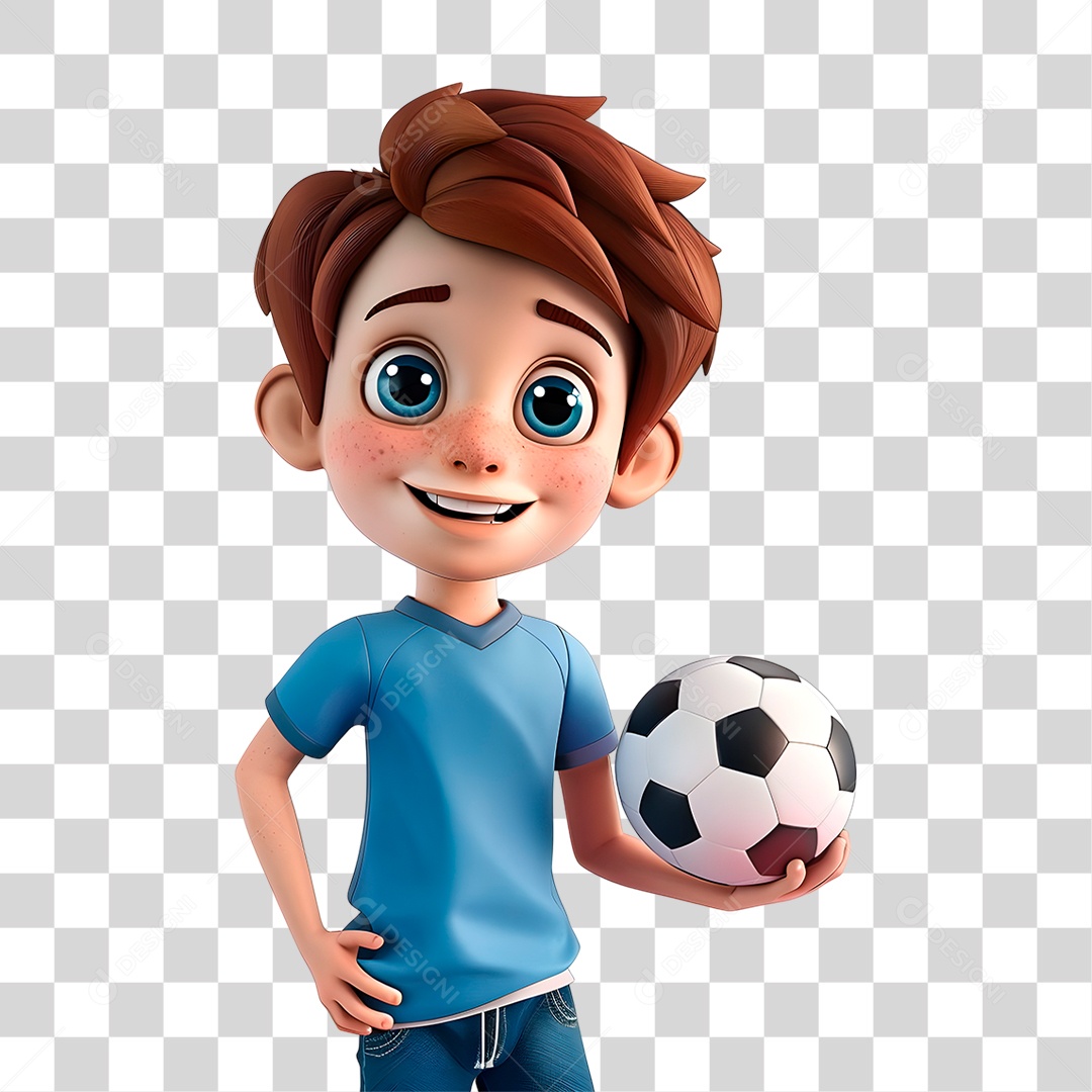 Menino Segurando Bola PNG Transparente