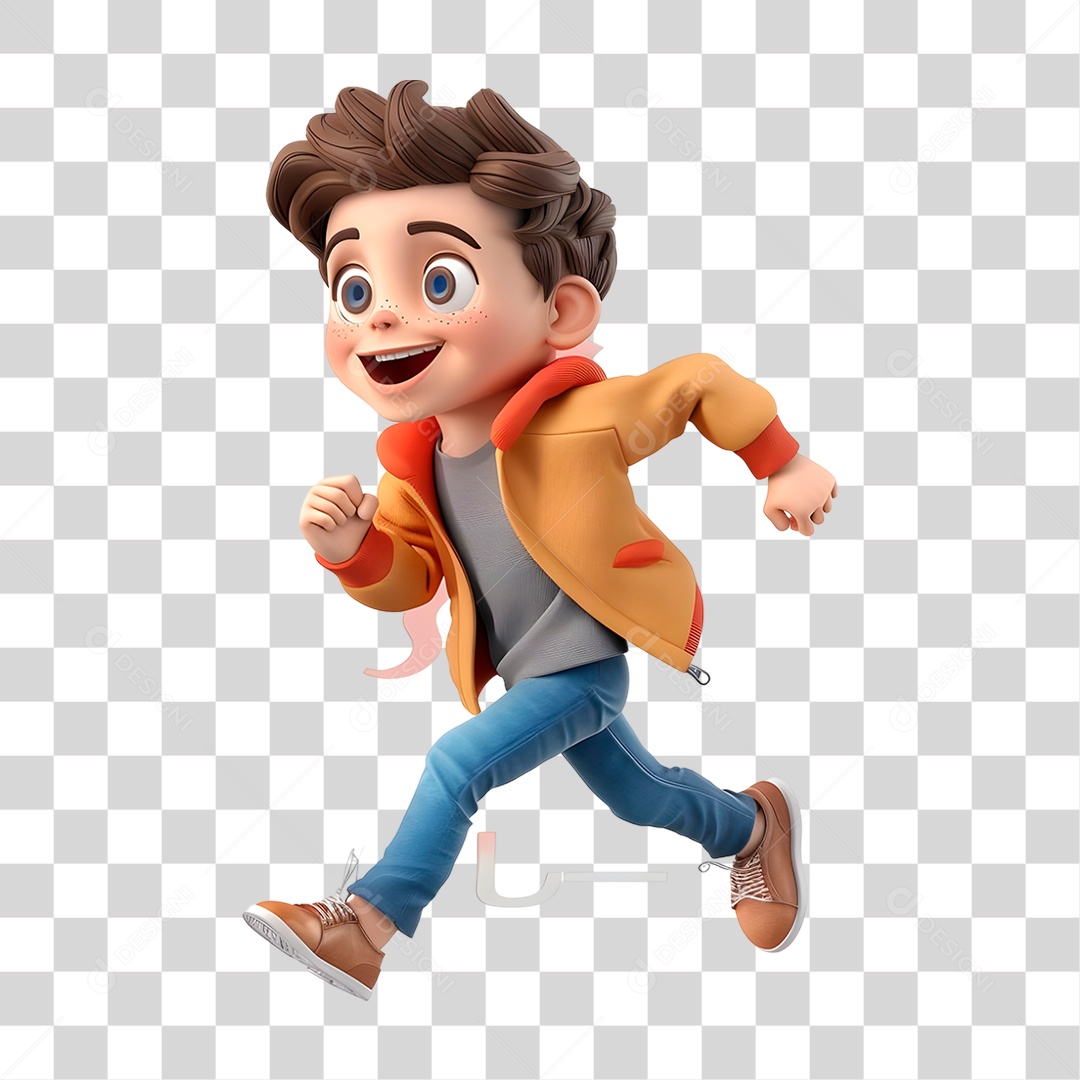 Menino Correndo PNG Transparente