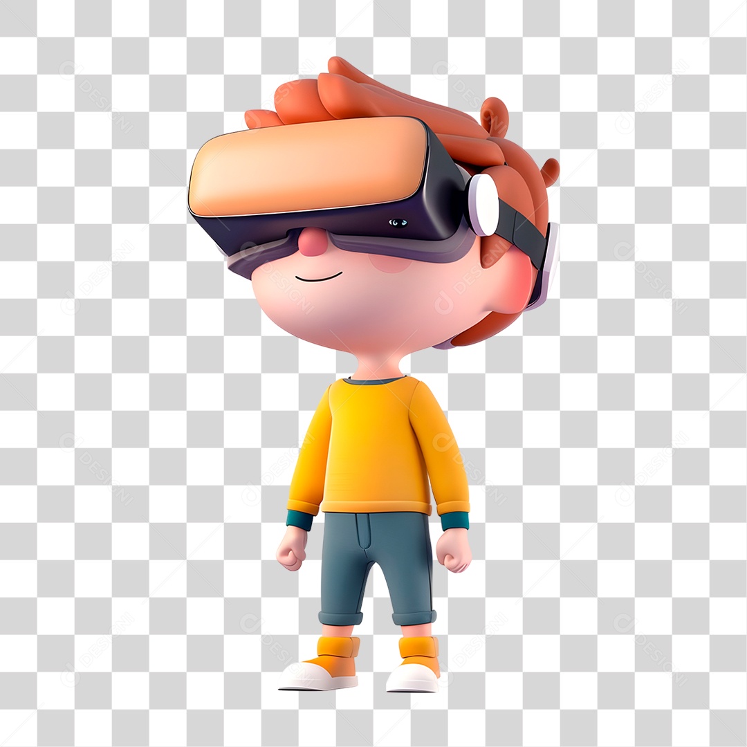 Menino Usando Óculo Vr PNG Transparente