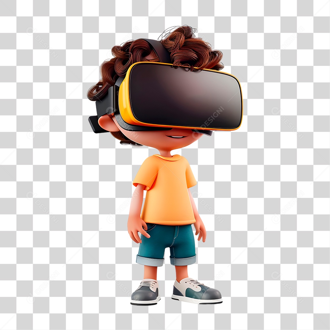 Menino Usando Óculo Vr PNG Transparente