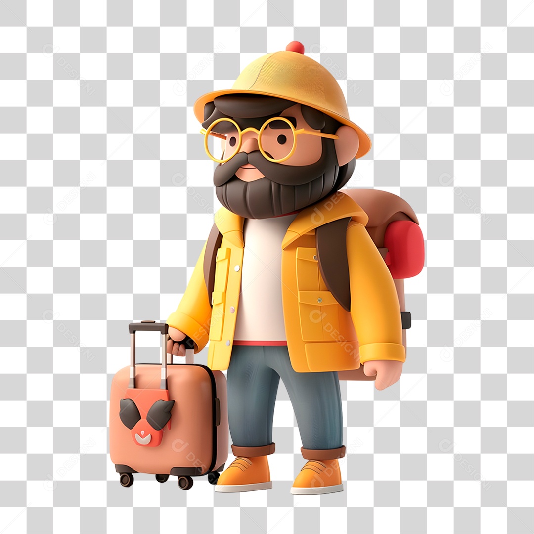 Homem com Mala PNG Transparente
