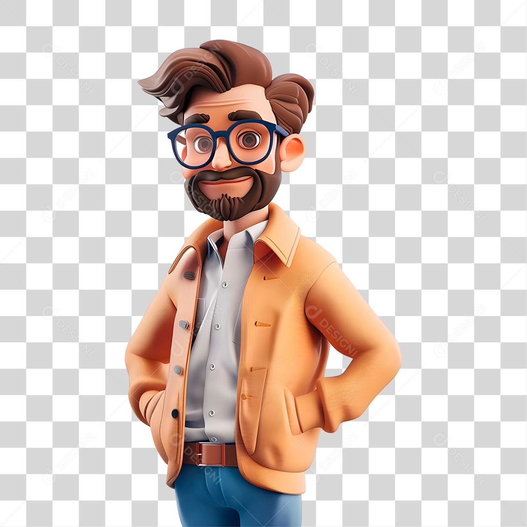 Homem com Mão no Bolço PNG Transparente