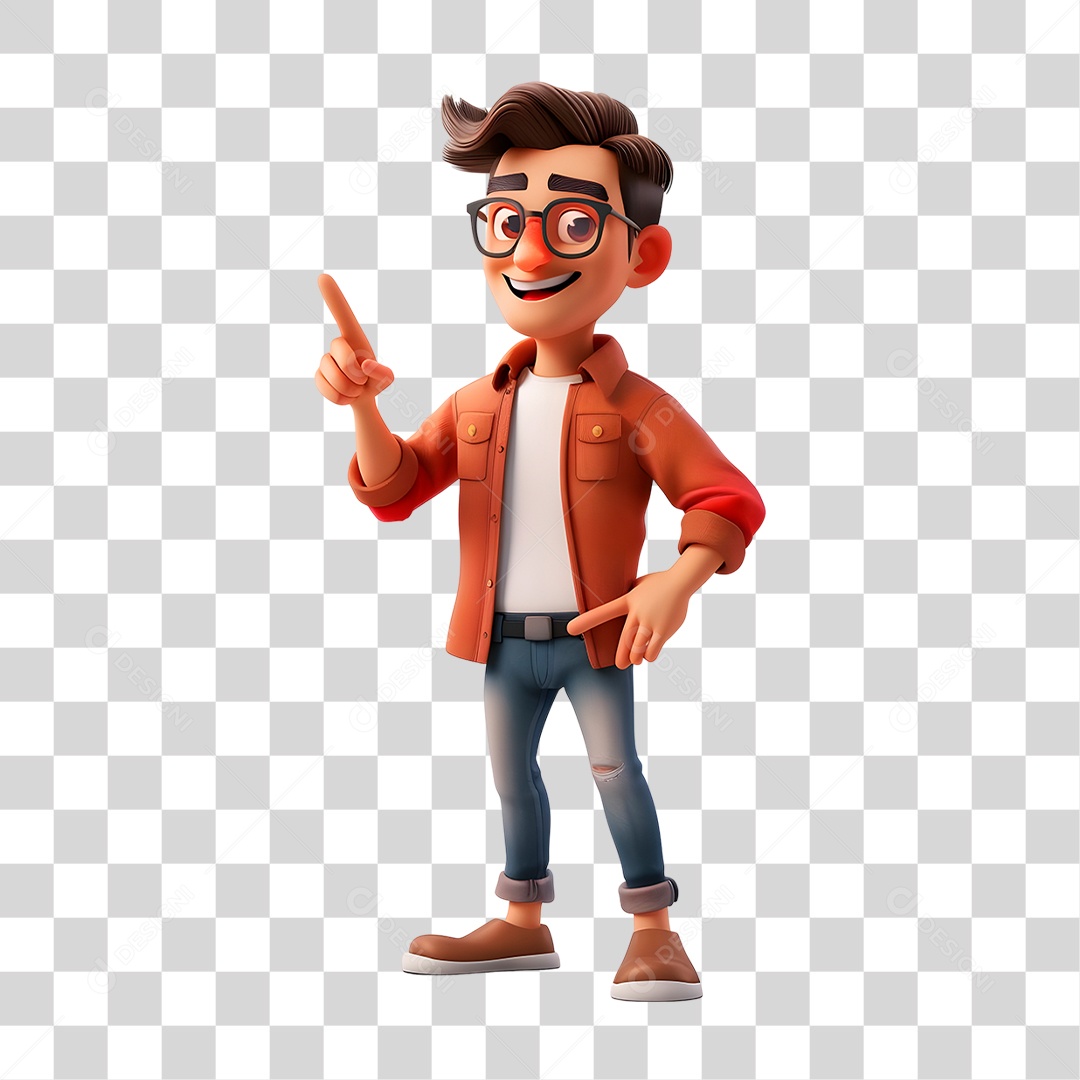 Homem Apontando PNG Transparente