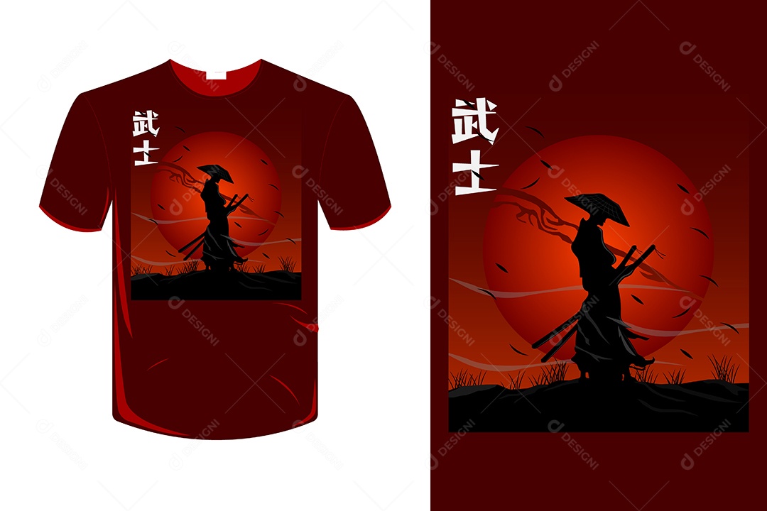 Modelo de Estampa de Camiseta Ilustração Vetor EPS