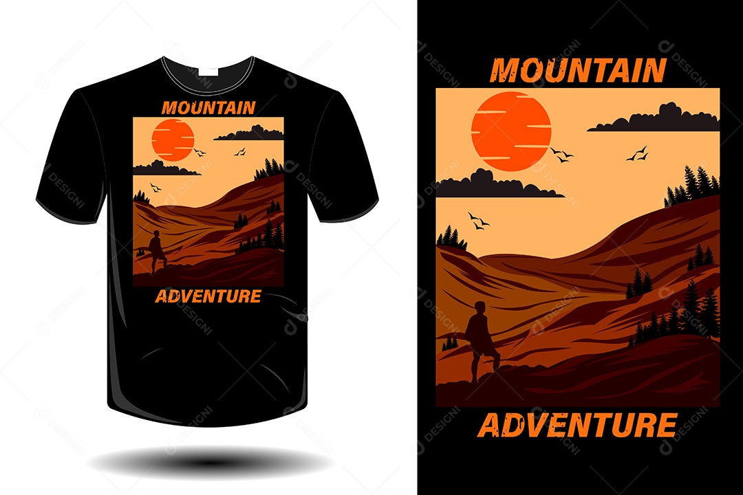 Modelo de Estampa de Camiseta Ilustração Vetor EPS