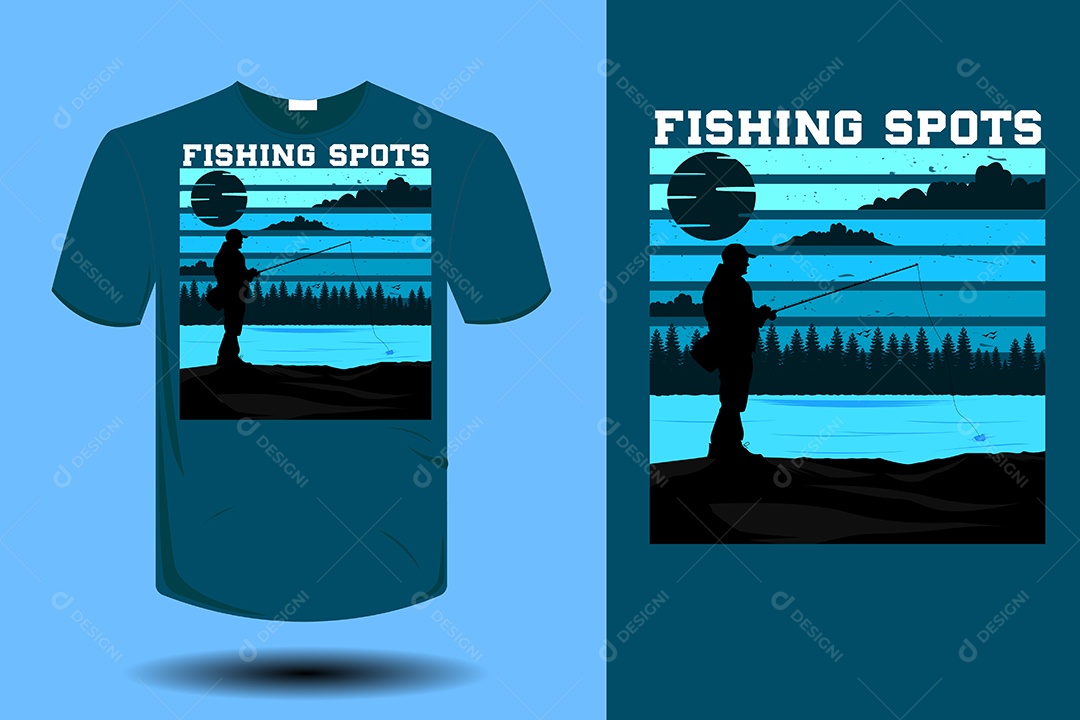 Modelo de Estampa de Camiseta Ilustração Vetor EPS