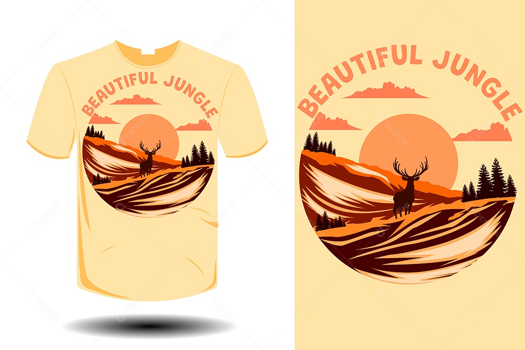 Modelo de Estampa de Camiseta Ilustração Vetor EPS