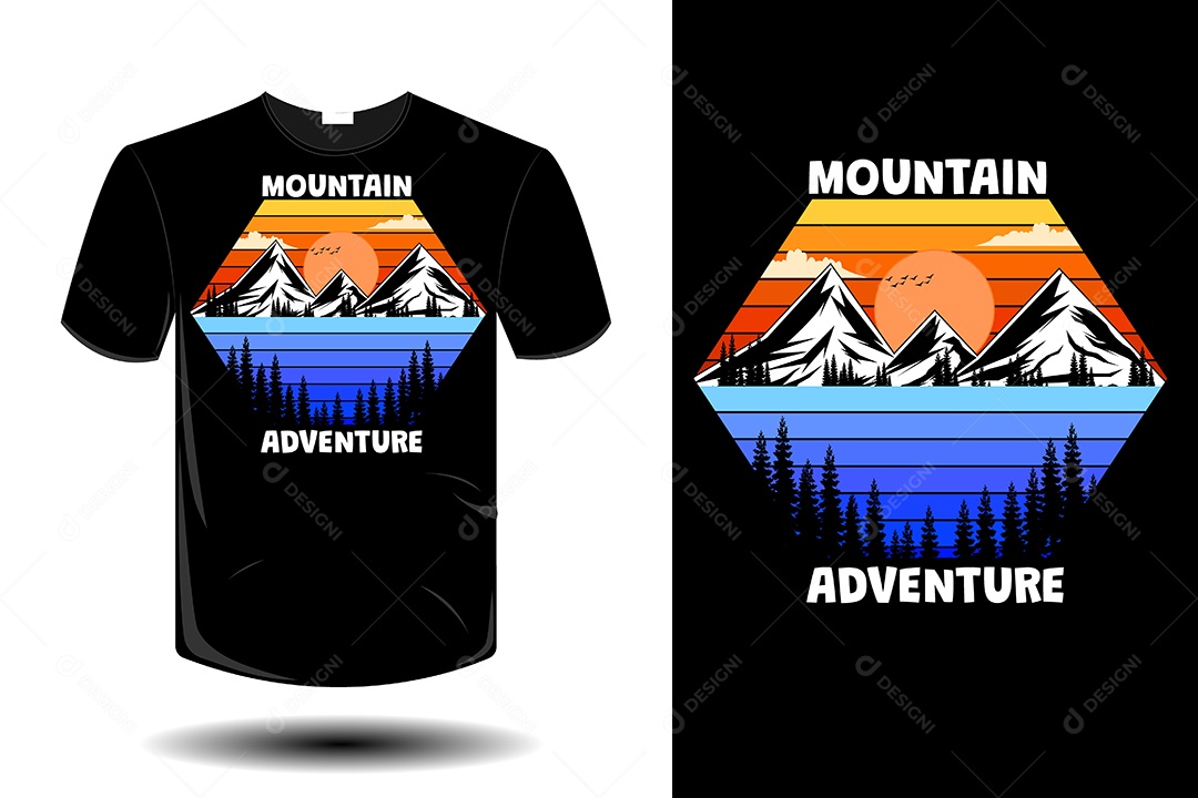 Modelo de Estampa de Camiseta Ilustração Vetor EPS