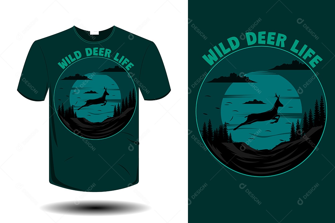 Modelo de Estampa de Camiseta Ilustração Vetor EPS