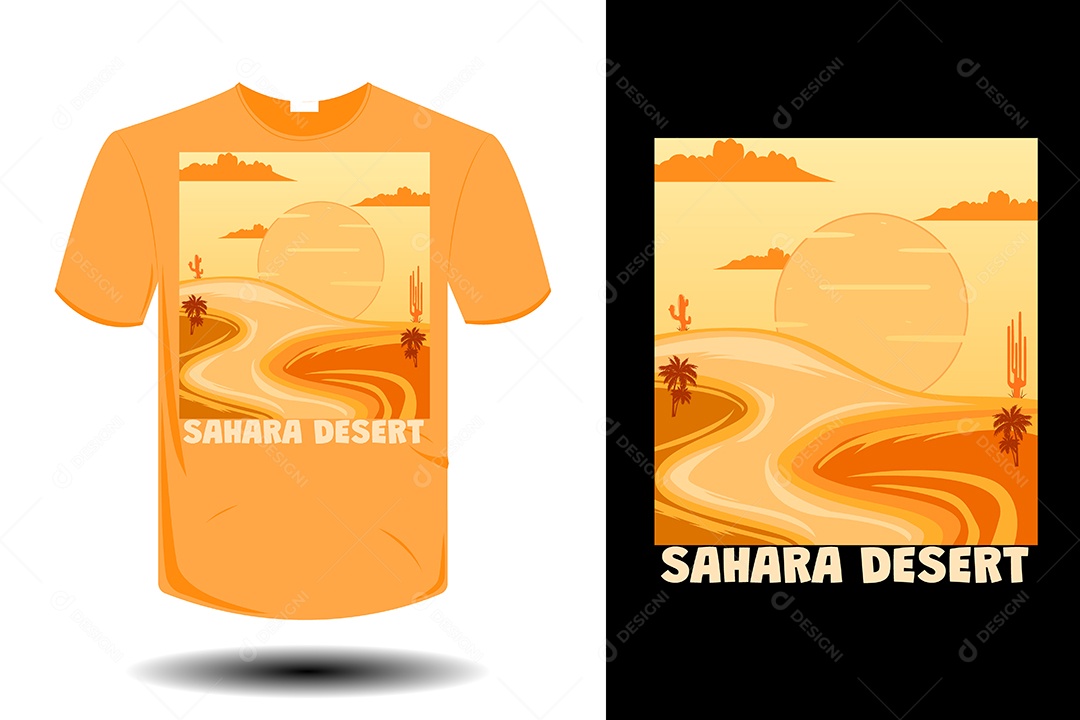 Modelo de Estampa de Camiseta Ilustração Vetor EPS