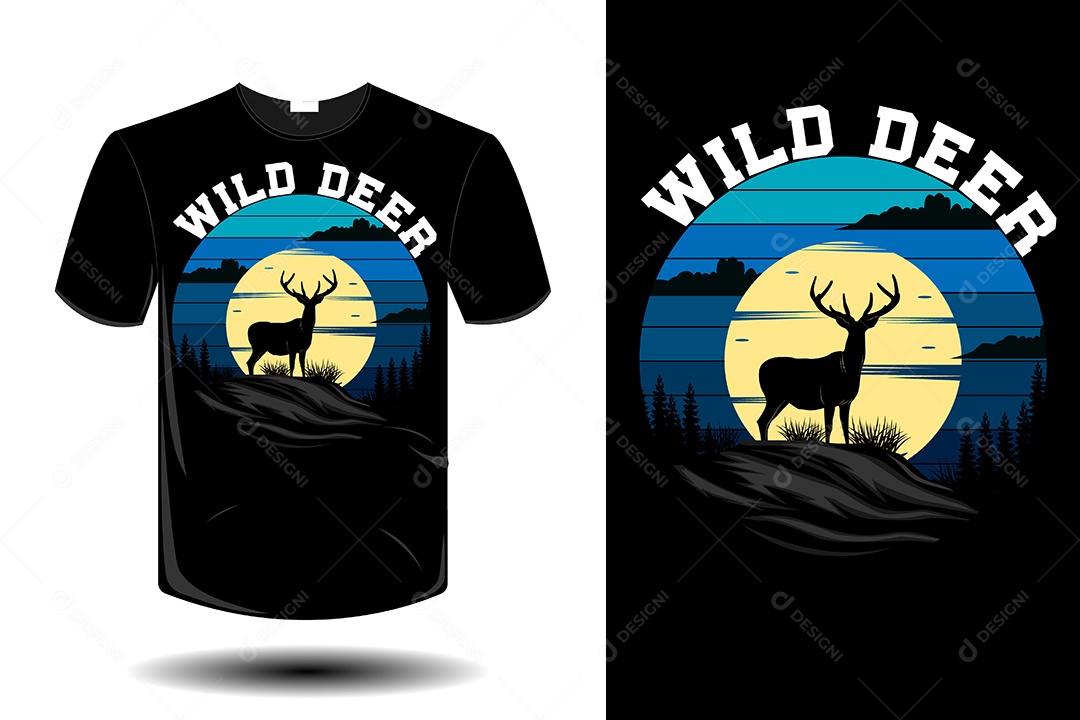 Modelo de Estampa de Camiseta Ilustração Vetor EPS