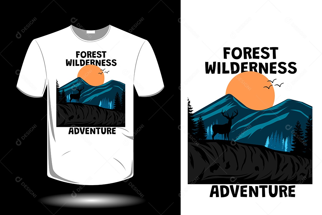 Modelo de Estampa de Camiseta Ilustração Vetor EPS