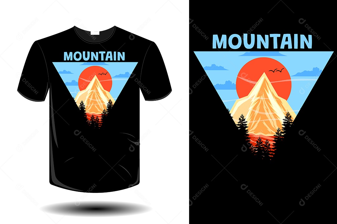 Modelo de Estampa de Camiseta Ilustração Vetor EPS