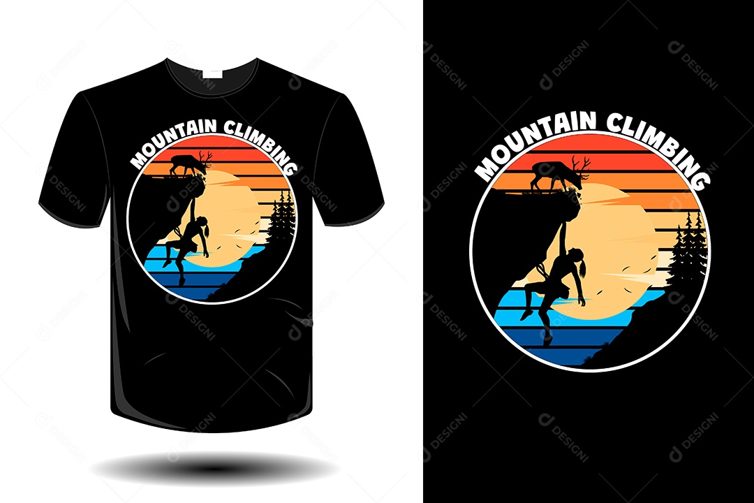 Modelo de Estampa de Camiseta Ilustração Vetor EPS