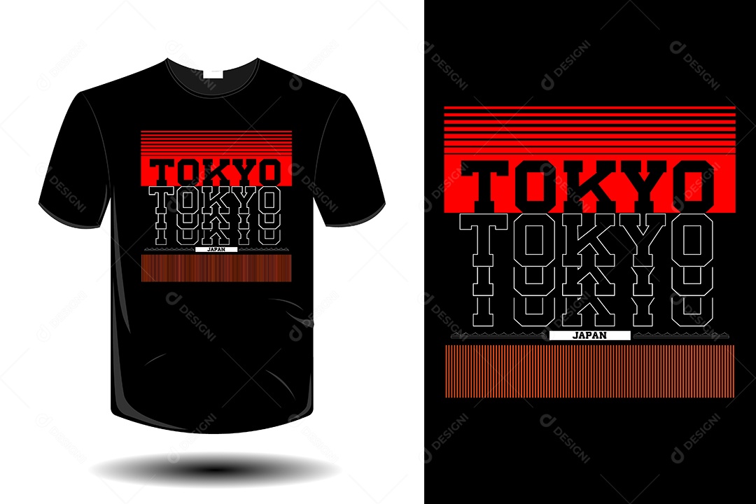 Modelo de Estampa de Camiseta Ilustração Vetor EPS