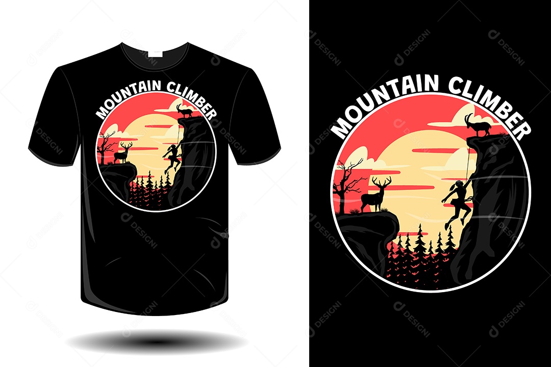 Modelo de Estampa de Camiseta Ilustração Vetor EPS