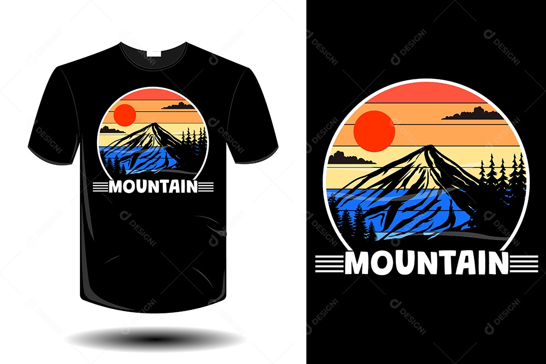 Modelo de Estampa de Camiseta Ilustração Vetor EPS