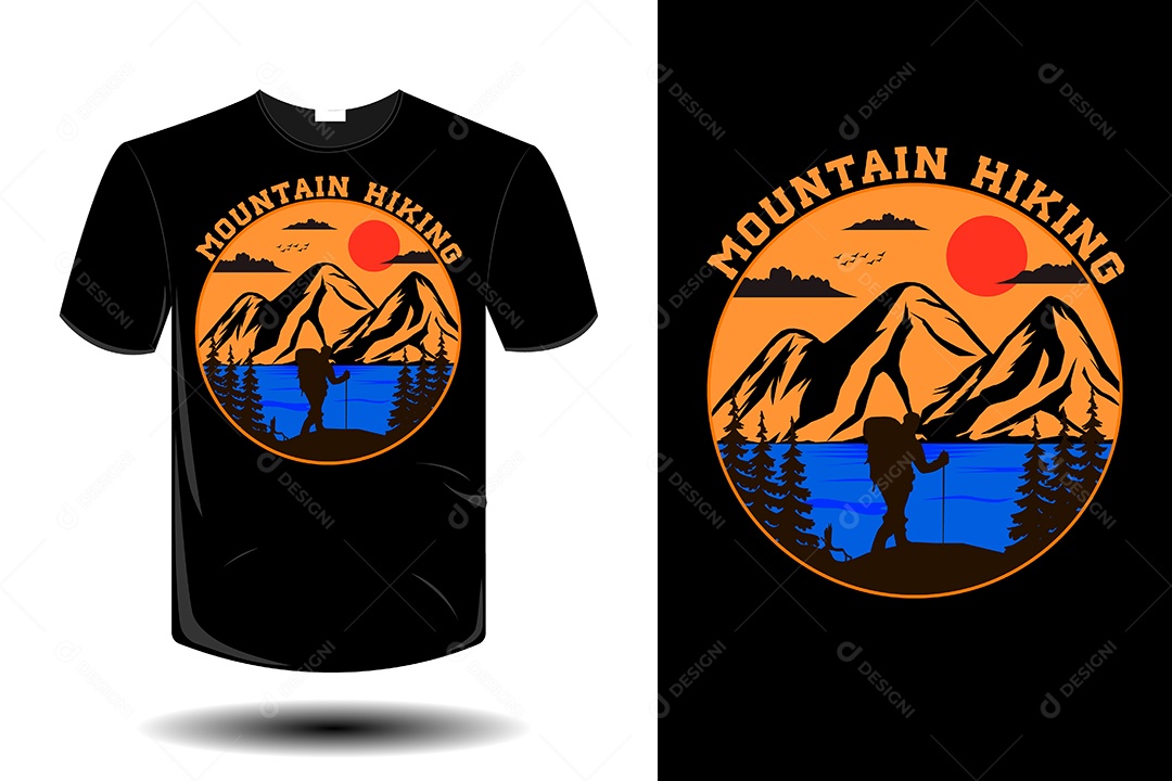 Modelo de Estampa de Camiseta Ilustração Vetor EPS